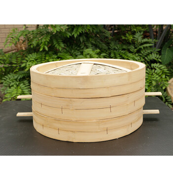 蒸笼蒸包子蒸笼屉家用蒸笼竹笼屉蒸大馒头的商用 直径60cm三笼一盖 不