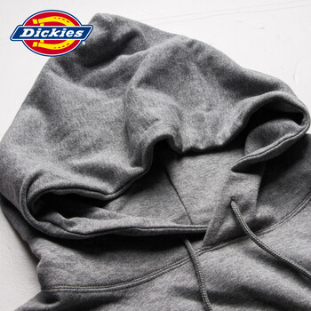 Dickies2015新款休闲女装 印花显瘦连帽套头卫衣潮dk169 HG羽灰 (S)155/80A