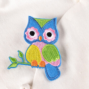 猫猫三小鸟刺绣布贴 手工服装装饰贴布 复古绣花小补丁贴补洞 孔雀蓝