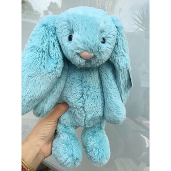 英国jellycat bashful 邦尼兔子毛绒玩具 安抚玩具 湖蓝色 30厘米-39