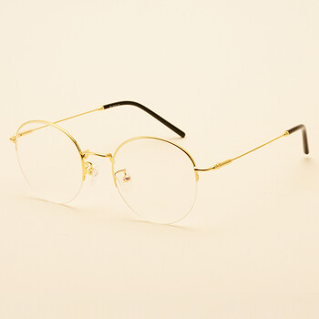 杨氏六喜品牌金色细边眼镜框女韩版潮复古半框眼镜架男个性简约 金色