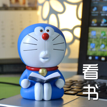 a梦摆件小号机器猫公仔叮当玩具抽烟叮当动漫礼品车载用品 6代-看书款