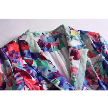 瑾苿 2015新款OL休闲棉小西装外套女修身印花西服J3816F4003 花色 L
