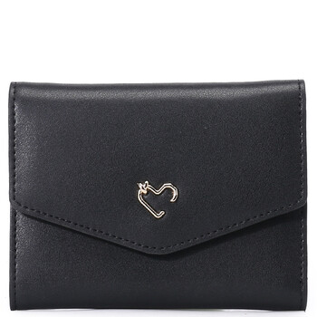 红谷(hongu)短款女士钱包 时尚简约零钱包三折钱夹 h1070710漆黑