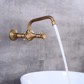 冷热水螺旋式脸盆水龙头水龙头 克旋转入墙水龙头