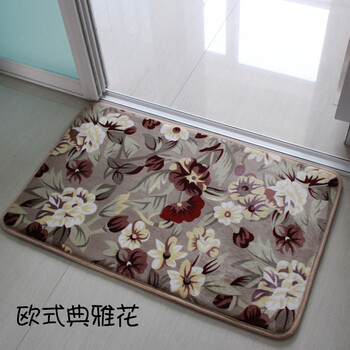 
                                        小冰人印花地垫 现代满铺客厅沙发茶几卧室房间床边门垫 欧式花 0.5*0.8米                