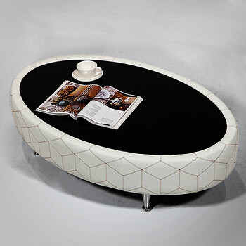 洛丹伦弧形茶几时尚个性独特创意圆形休闲茶几小户型客厅椭圆办公室