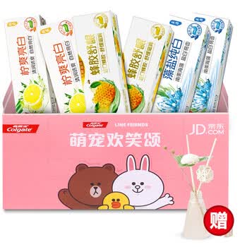 高露洁(colgate)珍萃自然 line friends特别版 牙膏套装 120g×6(蜂胶