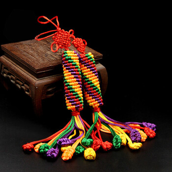 珠翠罗琦 金刚结转经结车挂挂件保平安避小人藏式纯手工编织