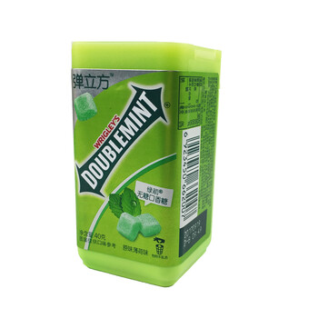 新品绿箭弹立方无糖口香糖40g约18粒原味薄荷特强柚子茉莉花茶玫瑰