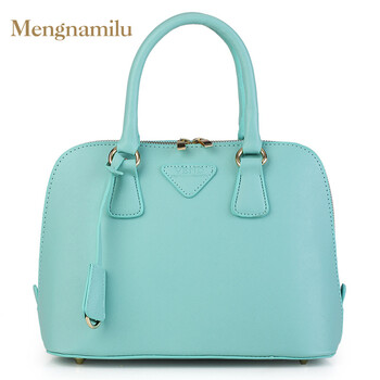 夏季新款小清新女包 时尚马卡龙色贝壳包女士单肩手提斜挎包包 青色