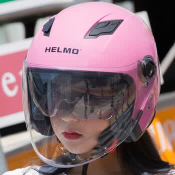 哈莫/helmo双镜片电动摩托车头盔女冬季女士四季男半盔安全帽电瓶车防