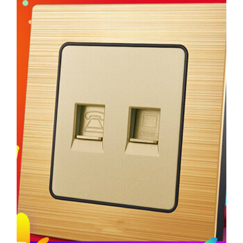 86型插座面板家用网线电话线面板插座网络接线盒接口电脑电话插座