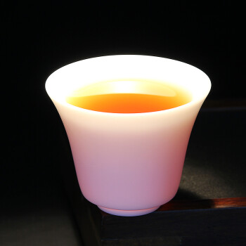油岭窑白瓷功夫茶具茶杯陶瓷主人杯泡茶碗单杯素烧个人杯品茗杯羊脂玉瓷 铃铛杯