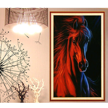 独艺(duyi) 冰与火5d钻石画满钻马头马到成功贴钻方钻十字绣新款钻石