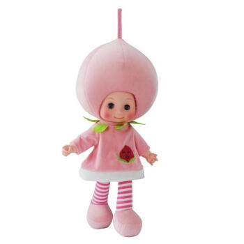 仿真水果娃娃布娃娃音乐洋娃娃会说话的婴幼儿儿童玩具娃娃 桃子 50cm