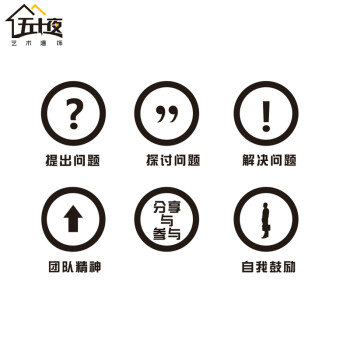 
                                                            五十夜创意字母符号办公室团队文化墙贴纸公司背景墙壁纸墙纸企业墙面装饰学生宿舍教室玻璃门贴画防撞励志 B款黑色 定制大号【6个一套】                