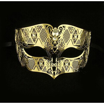 假面舞会面具派对 公主半脸面具面具女金属面具 爵士铁面具金色