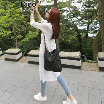 Dido夏装新款女装韩版纯色长款防晒衣女 白色 S