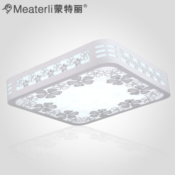 蒙特丽 客厅卧室灯书房餐厅过道省电王LED吸顶灯 MY-樱花(方）木艺灯具灯饰 (B) 45CM 三色温24W