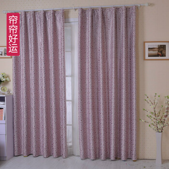 帘帘好运 简约藤花美式乡村印花客厅卧室全遮光成品飘窗帘 免加工 1.5米宽2.7米高