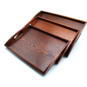 韩式双耳酒店用品木托盘长方形实木托盘木质托盘 餐盘木盘子 茶盘简约