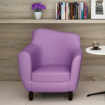 ktv皮艺咖啡厅会客休闲单人沙发定制 紫色款