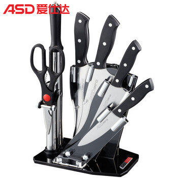 
                                        爱仕达（ASD） 刀具套装 冰锐七件套 菜刀厨师刀水果砍骨剪刀磨刀棒903707                
