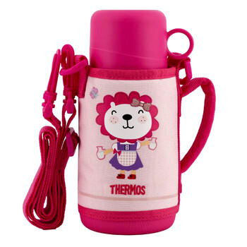 膳魔师THERMOS 儿童保温杯304不锈钢水杯（吸管+直饮+防尘盖）一杯多用水壶粉色550ml