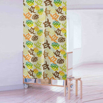 
                                        风雅荷塘  延年益寿 85*150CM 经编纱印花风水门帘 隔断帘 送杆                