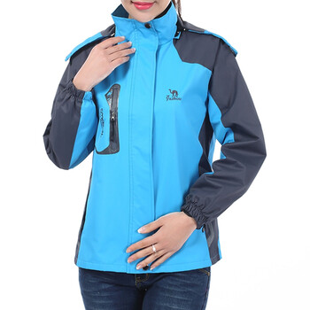 春秋户外冲锋衣单层外套中老年大码妈妈装旅游登山服中年妇女外套 大红色 XXL
