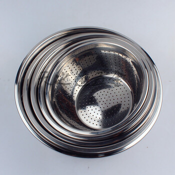 加厚大盆不锈钢漏盆圆形沥水盆淘米篮水果盆沥水盆淘米洗米洗菜盆 26