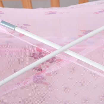 慢家居儿童纹帐加厚加密23眼婴儿床蚊帐 粉色 65*115cm