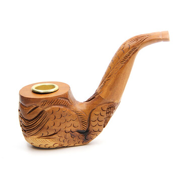 男士戒烟手工烟斗山东枣木大号雕刻复古烟袋锻造木烟斗 中号