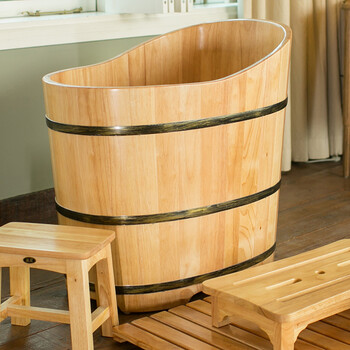 橡木养生泡澡洗澡沐浴桶加高加厚木桶木盆木质浴缸浴盆