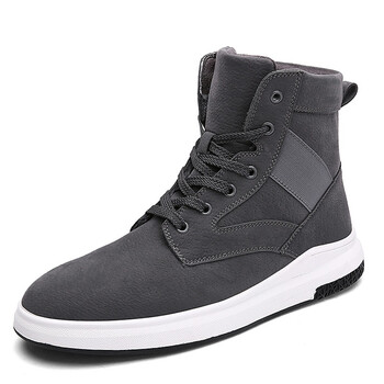 2016冬季高帮棉鞋男休闲板鞋男士加绒加厚保暖雪地靴大棉棉靴 灰色 42