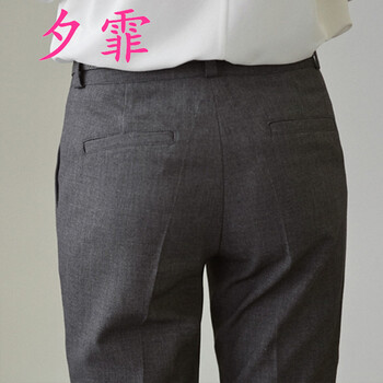 诗语彤梦2016春夏季黑色西装裤女修身显瘦百搭白领商务型哈伦小脚裤休闲长裤子女 灰色 S