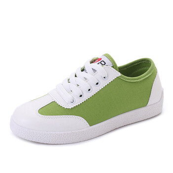 系带帆布鞋平底休闲运动跑步鞋低帮女鞋zc-ks-艾尔丹顿&b-32 浅绿色