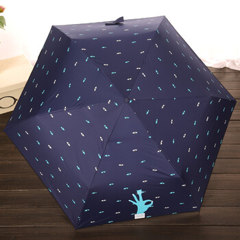 三折铅笔伞超轻遮阳伞黑胶防晒伞创意女士折叠晴雨伞