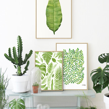 北欧风格客厅装饰画绿植沙发背景墙壁画清新简约现代餐厅挂画sn8139