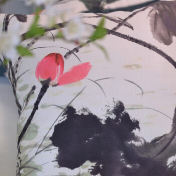 
                                        吉祥家 新中式靠垫抱枕套 映荷 水墨画荷花抱枕 汽车办公室布艺靠背 创意沙发靠枕 家居抱枕 抱枕荷香静漫 45x45cm(不含芯)                