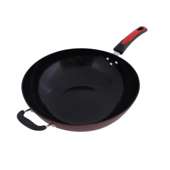 
                                        厨老大炒锅不粘锅无油烟炒菜锅煎锅铁锅 烹饪锅具 34cm                