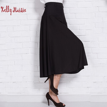 Kelly Maisie2015秋季新品欧美风时尚大牌气质修身显瘦职业中长裙半身裙衬衫套装 黑色裙子 L
