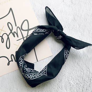 头巾韩版潮骑行方巾男女发带韩国脖套 黑色