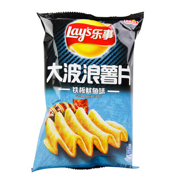 乐事办公室休闲零食膨化儿童食品小吃 薯片大波浪40g铁板鱿鱼