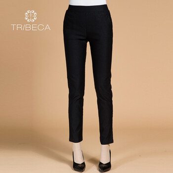 TRIBECA/翠贝卡ST5310P2058初秋新款简约修身显瘦长裤 黑色 S