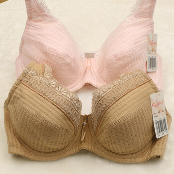 专柜正品女全罩杯内衣聚拢薄款全棉大码胸罩纯棉文胸 深肤 85c