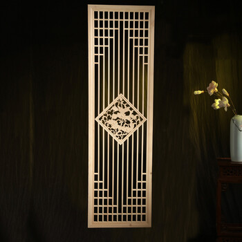 艺品印象 东阳木雕花格 中式花格花窗玄关隔断 客厅实木电视背景墙