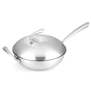 欧菲斯（OFEIS）进口厨具 炒菜锅32CM 无涂层 明火电磁炉通用医用不锈钢材质
