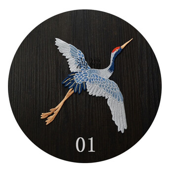 外单水溶仙鹤刺绣布贴 民族风个性时尚绣花补丁贴 大号动物绣花 01-无